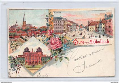 Deutschland - Mönchengladbach (NW) Litho Marktplatz Kaiserbad
