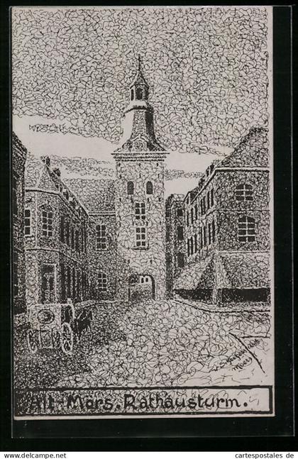Künstler-AK Mörs, Rathausturm