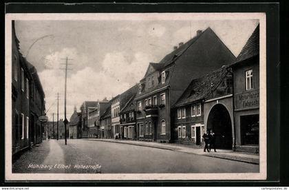 AK Mühlberg /Elbe, Hohestrasse mit Geschäften