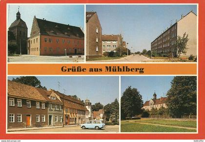 DDR AK 1986 Mühlberg Elbe, Kreis Bad Liebenwerda, Thälmannplatz, Boragker Straße