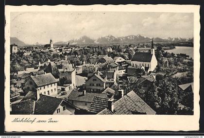 AK Mühldorf am Inn, Teilansicht mit Kirche