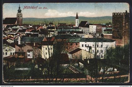 AK Mühldorf am Inn, Totalansicht über die Dächer