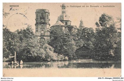 ANSP1-0033-ALLEMAGNE - MANNHEIM - partie im friedrichspark mit der sternwarte u. Jesuitenklrche
