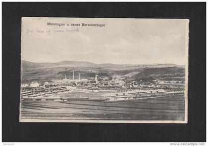 AK Münsingen u. neues Barackenlager 1917