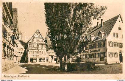 Muensingen BW Marktplatz Brunnen Gasthof Herrmann