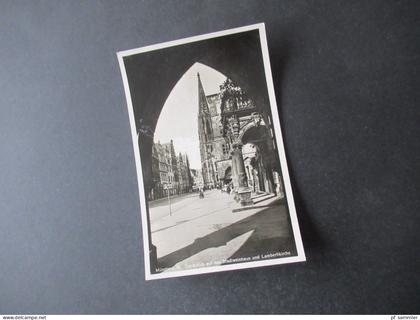 1937 Echtfoto AK Münster in Westfalen Durchblick auf das Stadtweinhaus und Lambertikirche Tagesstempel Lengerich (Westf)
