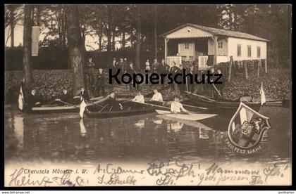 ALTE POSTKARTE MÜNSTER I. W. CHERUSCIA TREUE FEST WAHR Corps Studentika Studentica Ansichtskarte postcard cpa AK