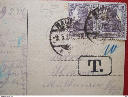 ALLEMAGNE - NAUEN - BRANDENBURGER STRASSE , RATHAUS - " CARTE TAXEE " - RARE -