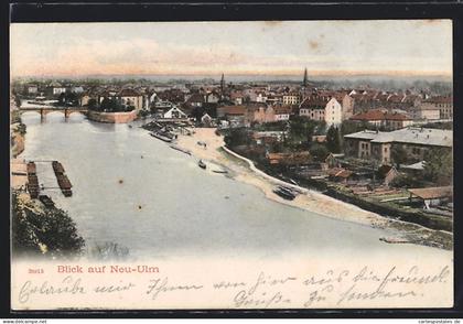 AK Neu-Ulm, Teilansicht mit Flusspartie