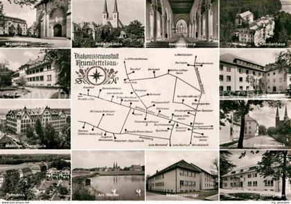 Neuendettelsau Teilansichten Diakonissenstadt Gebaeude Kirche Weiher