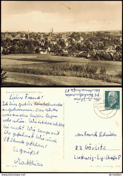 Ansichtskarte Neugersdorf Panorama-Ansicht zur DDR-Zeit 1963