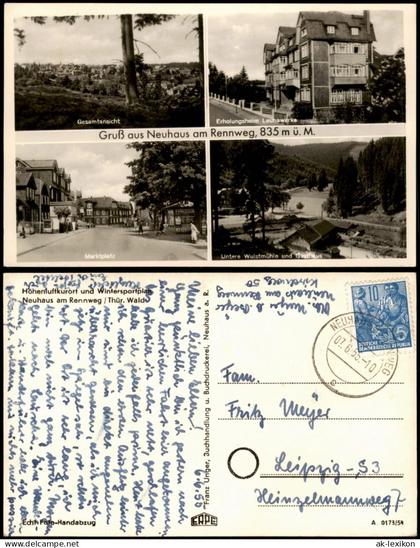 Ansichtskarte Neuhaus am Rennweg Erholungsheim Leunawerke, Totale 1955
