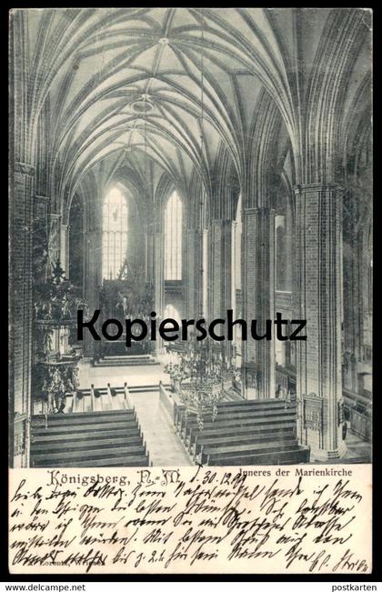 ALTE POSTKARTE KÖNIGSBERG NEUMARK INNERES DER MARIENKIRCHE 1899 Kirche Chojna church église postcard cpa AK