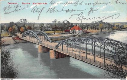 Schwerin Warthe Neumark / Ostbrandenburg Warthebrücke Postkarte 1908