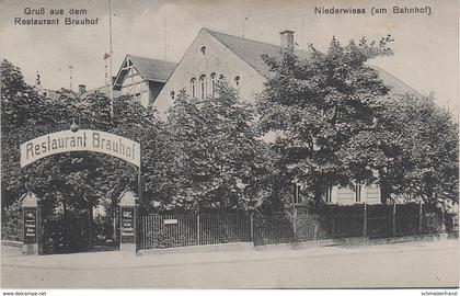 AK Niederwiesa Restaurant Gasthof Brauhof a Bahnhof Braunsdorf Lichtenwalde Altenhain Euba Flöha Ebersdorf Chemnitz