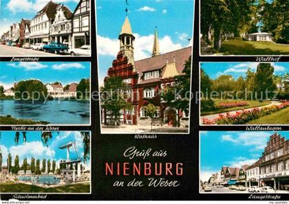 Nienburg Weser Langestrasse Wallhof Wallanlagen Schwimmbad Weserpartie Rathaus