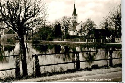 See  Niesky Sachsen Dorfteich mit Kirche