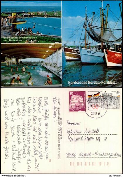 Norddeich-Norden Seewasserschwimmbecken Hallenwellenbad und Badestrand 1982