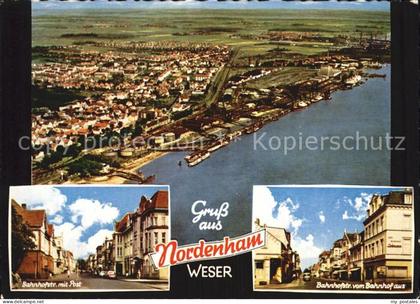 Nordenham Wesermarsch Niedersachsen Fliegeraufnahme Bahnhofstrasse