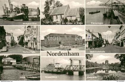 Nordenham Wesermarsch Niedersachsen Midgard Pier Rathaus Strassenpartien Kirche