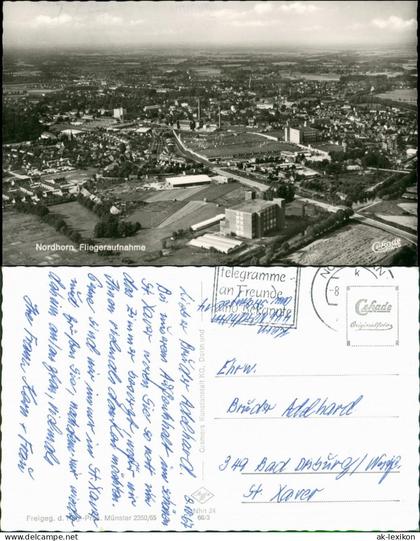 Ansichtskarte Nordhorn Luftbild Fabrikanlagen 1966