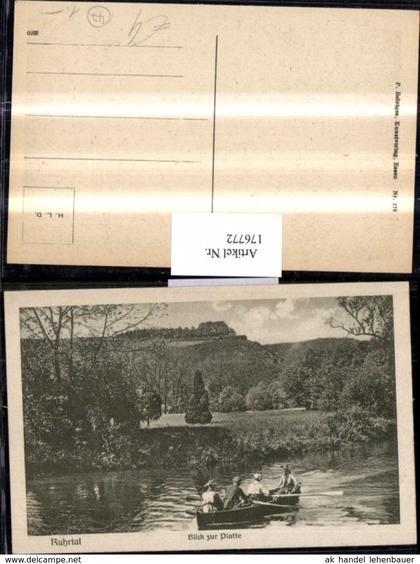 176772,Ruhrtal Blick zur Platte Ruderboot Boot