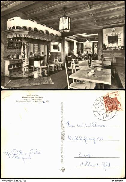 Ansichtskarte Emsdetten Bauernstube im Altdeutschen Gasthaus Bisping 1976