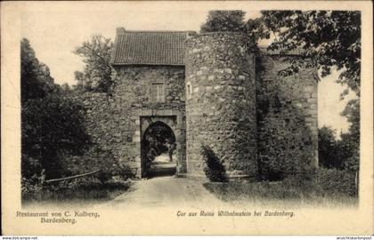 CPA Bardenberg Würselen in Nordrhein Westfalen, Restaurant von C. Kolberg, Tor zur Ruine Wilhelmst