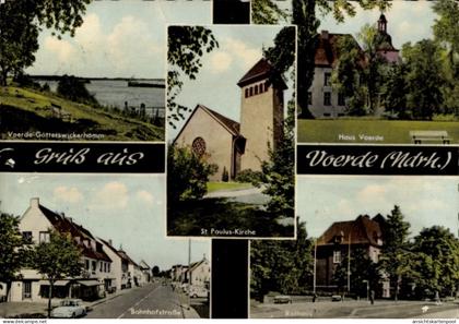 CPA Voerde am Niederrhein, Gotteswickerhamm, Haus Voerde, Bahnhofstraße, Rathaus, St. Paulus
