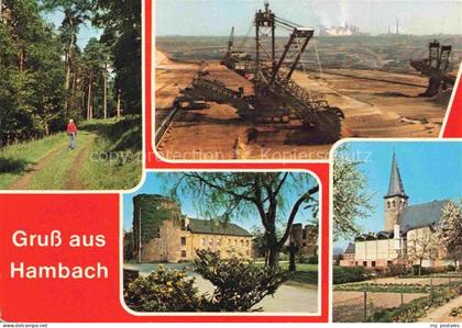 Hambach Juelich Niederzier Dueren NRW Waldweg Bagger Schloss Kirche