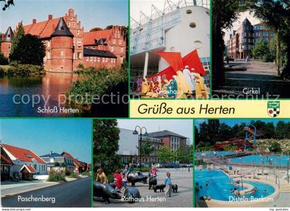 Herten Westfalen Schloss Herten Glashaus Cirkel Paschenberg Rathaus Disteln Back