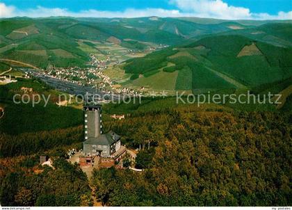 Lennestadt Fliegeraufnahme mit Aussichtsturm Hohe Bracht