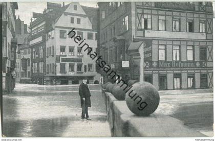 Nürnberg - Museumsbrücke Plobenhofstrasse - Hochwasser-Katastrophe 1909 - Verlag Zerreiss & Co Nürnberg