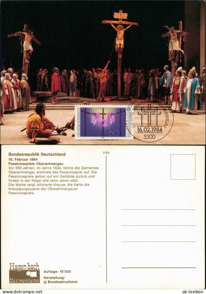 Briefmarke/Stamp Oberammergau Kreuzigungsszene, Passionsspiele Oberammergau 1984
