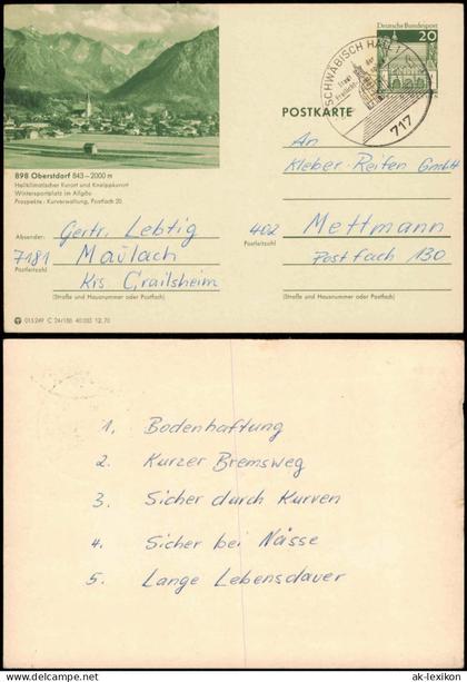 Oberstdorf (Allgäu) Ganzsache 015249 C 24/188 40 000 12.70 LORSCH 898 1970