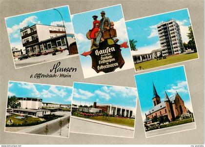 Hausen Offenbach Teilansichten Lederwarenspezialitaeten Kirche Hochhaus