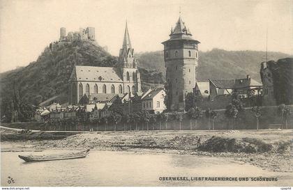 CPA Oberwesel Lieberauenkirche und Schonburg
