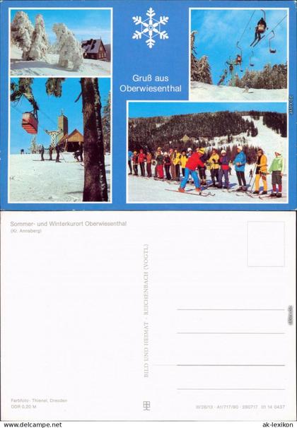 Oberwiesenthal Winterliche Szenen -  Skisessellift, Seilbahn, Ski-Lehrgang 1980