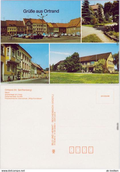 Ortrand 4 Bild: Markt, Elsterwerdaer Straße, Oberschule 1988
