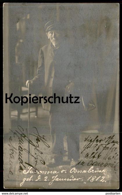 ALTE POSTKARTE SUSANNA VON OSNABRÜCK GEB. 02.01.1812 ÄLTESTER MANN HANDTASCHE old man cpa AK Ansichtskarte postcard