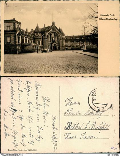 Ansichtskarte Osnabrück Hauptbahnhof 1936