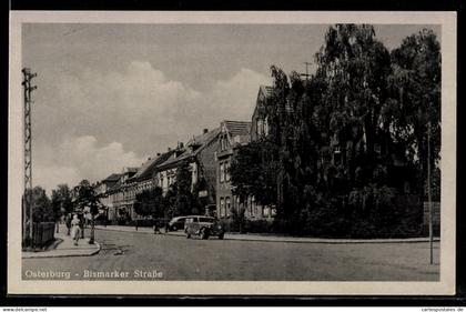AK Osterburg, Bismarker Strasse, Panorama