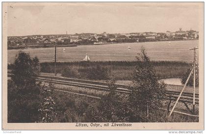 AK Gizycko Lötzen Löwentinsee Löwentin See Eisenbahn Zug Masuren Ermland bei Angerburg Wegorzewo Rastenburg Ketrzyn Ryn