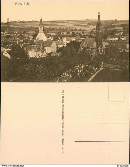 Ansichtskarte Ostritz (Oberlausitz) Wostrowc Blick auf den Ort 1912