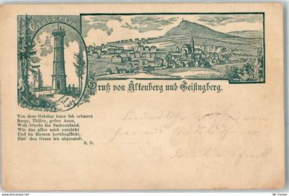 01778 O8244 Geising 1898 - Luisenturm Vorläufer Bahnpost Geising - Mügel... - 13615082