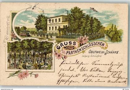 04103 O7010 Schönefeld 1901 Lithographie Gasthaus zum Parthenschlößchen ... - 13648825