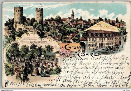 04655 O7234 Kohren-Sahlis 1902 Lithographie Hotel Rathskeller - 13638719