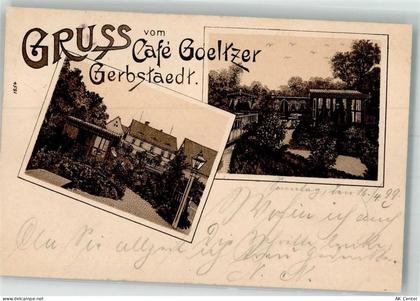 06347 O4272 Gerbstedt 1899 Lithographie Cafe Goeltzer Garten - 13642405
