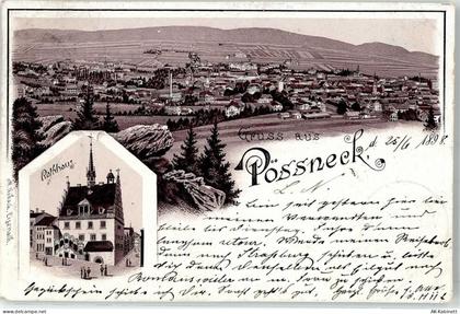 07381 O6840 Pößneck Lithographie / Künstlerkarte 1898 Rathaus - 51880634