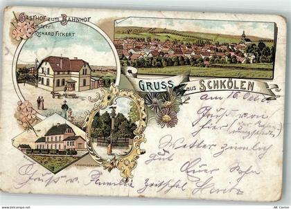 07619 O6524 Schkölen b Eisenberg, Thür 1900 Gebrauchsspuren Gasthaus Zum... - 13613402